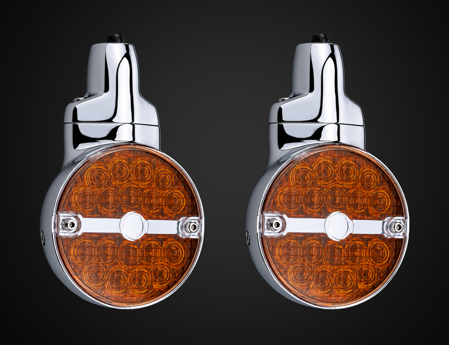 HIBANA 3 inch LED turn signals Type A for Harley touring models front pair