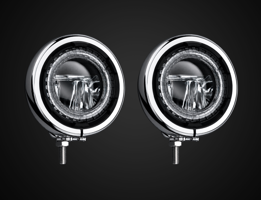 HIBANA 4.5 inch LED driving lights for Harley touring models front view