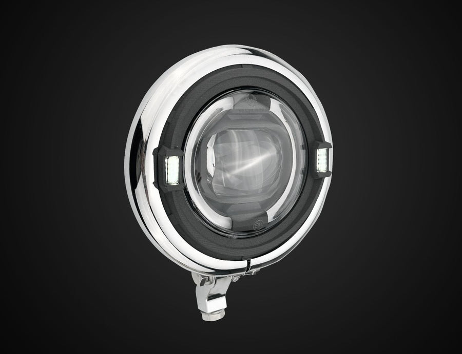 HIBANA 5 3/4 Inch LED Headlight Bates Style Chrome H085